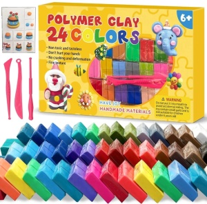 Set plastilina inteligenta Polymer Clay, accesorii incluse - 24 culori