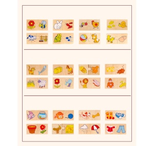 Set puzzle de asociere din lemn, Hrana Animalelor - Img 3