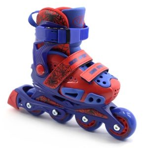 Set role reglabile copii si echipament protectie, roti silicon, marime ajustabila 29-33, Albastru