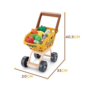 Supermarket de jucarie cu carucior, casa de marcat si POS, 48 piese