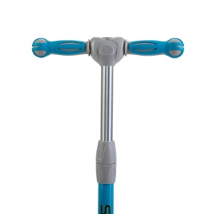 Trotineta cu 3 roti silicon, lumini LED, muzica, pliabila, albastru