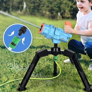 Tun cu apa si trepied pentru copii - Super WaterGun - Albastru
