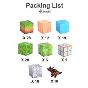 Blocuri magnetice de constructie 3D tip Minecraft, 2.5 cm - 114 piese