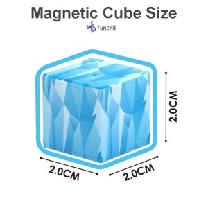 Blocuri magnetice de constructie 3D tip Minecraft, 2 cm - 113 piese - Iarna