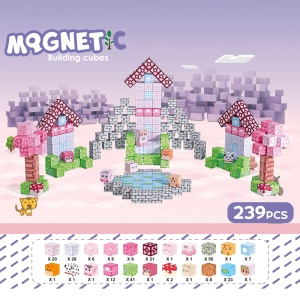 Blocuri magnetice de constructie 3D tip Minecraft, 2 cm - 239 piese - Printese - Img 3