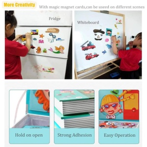 Carte magnetica puzzle pentru copii – Expresii faciale si emotii