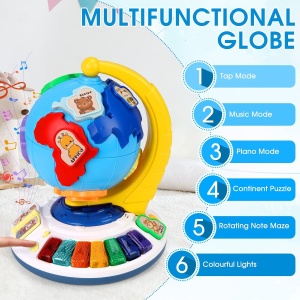 Centru de activitati glob pamantesc cu lumini, sunete si puzzle continente