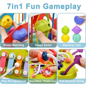 Cub interactiv 7 in 1 cu activitati pentru bebelusi, Shape Box