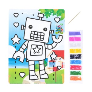 Desen cu nisip colorat, 9 culori, Robotelul prietenos