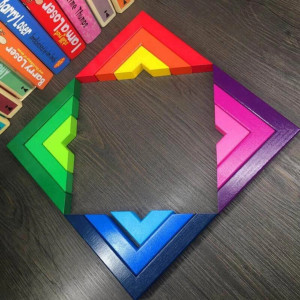 Joc educativ de constructie cu 12 piese, tip Tangram