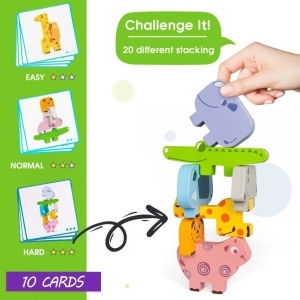 Joc educativ de stivurie si logica cu 10 animalute din lemn - Img 7