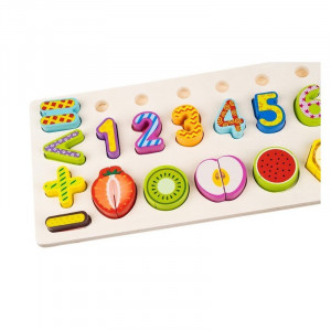 Joc logaritmic 4 in 1, asociere, numarare, sortare si feliat fructe
