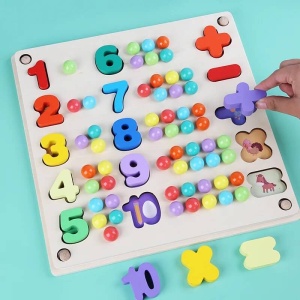 Joc Montessori cu activitati, matematica, asocieri si numarare