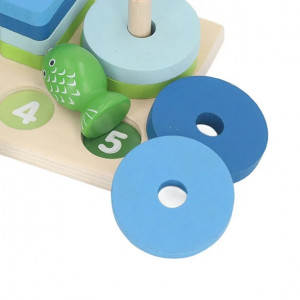 Joc multifunctional de sortare forme din lemn si pescuit, 23 piese