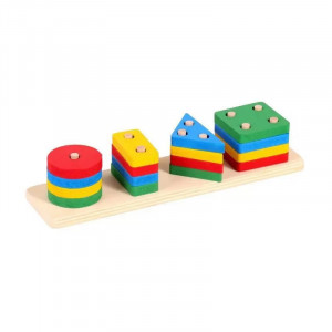 Joc sortator pe 4 coloane cu Forme geometrice colorate