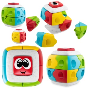 Jucarie 2 in 1 de constructie si stivuit cu 8 piese, Baby Bricks