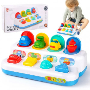 Jucarie interactiva bebelusi, vehicule, Pop-it-up, Huanger