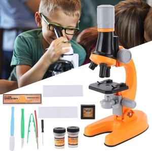 Microscop pentru copii, STEM, marire pana la 1200x - Portocaliu