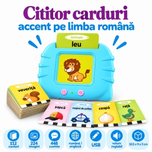 Pachet educativ cu tableta 2 in 1 in limba romana si cititor de carduri bilingv – Litere, cuvinte si scriere - Img 6