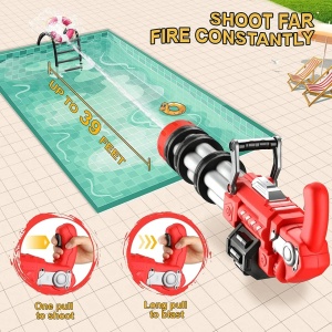 Pistol cu apa electric, 1000 ml, 58 cm - Gatling Water Gun - Rosu