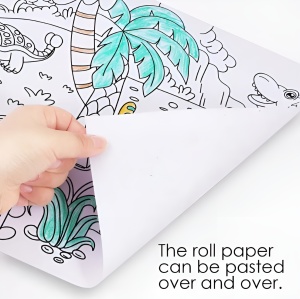 Plansa de colorat pentru copii rulou 200 x 30 cm, 12 creioane colorate