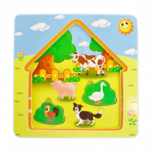 Puzzle din lemn cu multiple straturi, Ferma