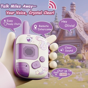 Set 2 walkie talkie, raza 300m, voce clara, plastic - Unicorn - Img 6