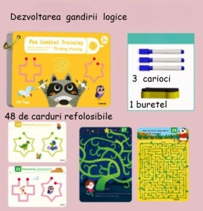 Set 4 carti educative pentru prescolari, reutilizabile - Img 3