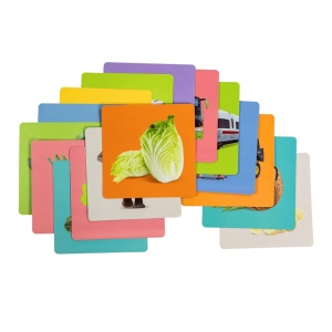 Set 40 imagini stimulare vizuala, cognitiva si senzoriala bebelusi, carduri color cu imagini, 1-3 ani