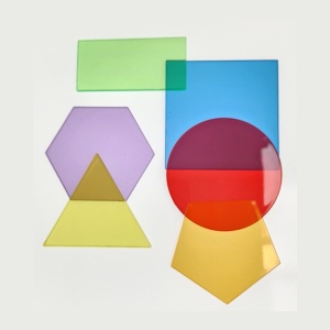 Set 36 forme geometrice mari transparente, 10 cm