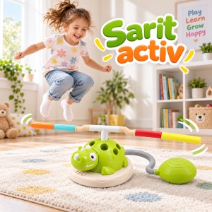 Set de joaca activa 3 in 1 Dinozaur, cu muzica, telecomanda, lansator de rachete si 12 inele - Img 2