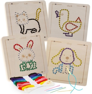 Set de snuruit cu 4 placi din lemn - Animale domestice - Img 3