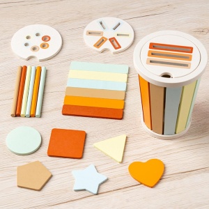 Set de sortare forme si culori in pahar- Pastel