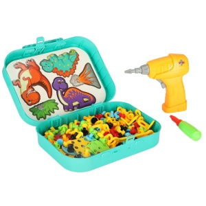 Set jucarii de constructie cu bormasina, 285 piese, Dino