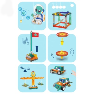 Set STEM educativ 6 in 1 - Kit mecanica si fizica elementara, 8 ani+