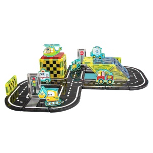 Set STEM magnetic de constructie cu vehicule - 39 piese