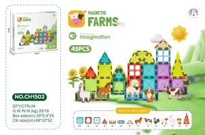 Set STEM magnetic de constructie - Ferma - 45 piese - Img 5