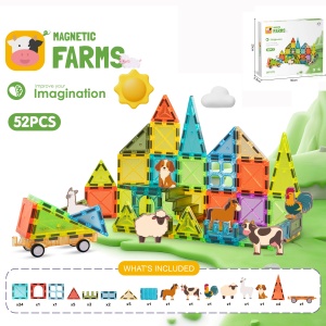 Set STEM magnetic de constructie - Ferma - 52 piese - Img 5