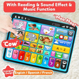 Tableta interactiva 3 in 1 pentru copii, jucarie logopedica si muzicala