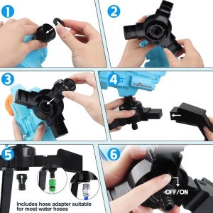 Tun cu apa si trepied pentru copii - Super WaterGun - Albastru