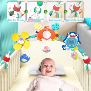 Arcada interactiva muzicala 2 in 1, patut si carucior, Crab