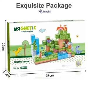 Blocuri magnetice de constructie 3D tip Minecraft, 2.5 cm - 114 piese