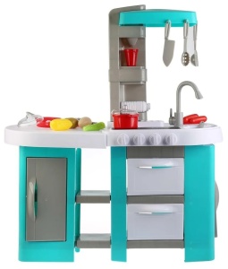 Bucatarie mare cu accesorii incluse pentru copii, Happy Kitchen, Turcoaz