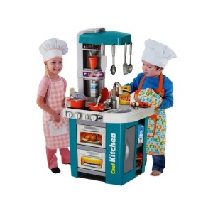 Bucatarie pentru copii cu Lumini,Sunete si 49 accesorii incluse, Happy Kitchen, Albastru - Img 2