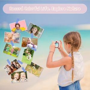 Camera foto-video digitala pentru copii, ecran HD, 3 MP, verde