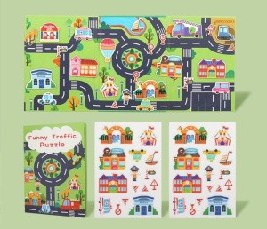 Carte educativa cu stickere reutilizabile, 30 piese - Trafic