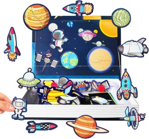 Carte magnetica puzzle cu 38 magneti- Spatiul cosmic