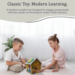 Casuta educativa din lemn 8 in 1 cu activitati Montessori - Img 2