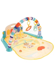 Centru de activitati salteluta cu pianina, sunete si lumini, Baby Fitness, Albastru
