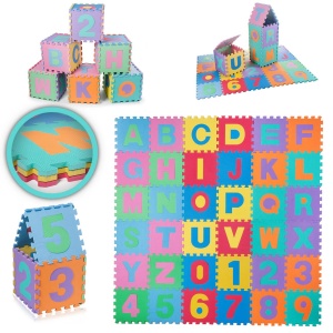 Covoras puzzle cu 36 piese, Litere si Cifre